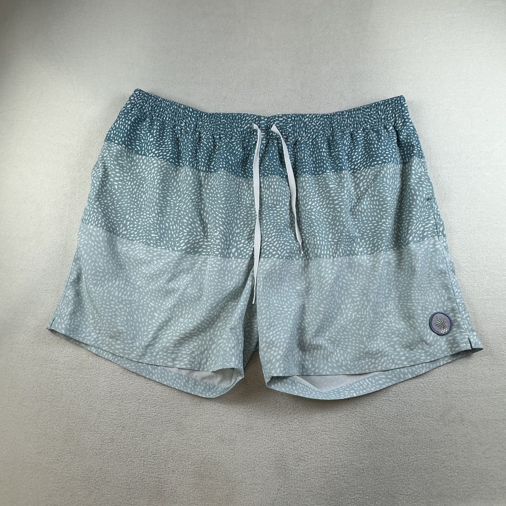 Chubbies Swim Shorts Mens 3XL Blue Teal Pineapple Print Mesh Lined 5.5" Inseam